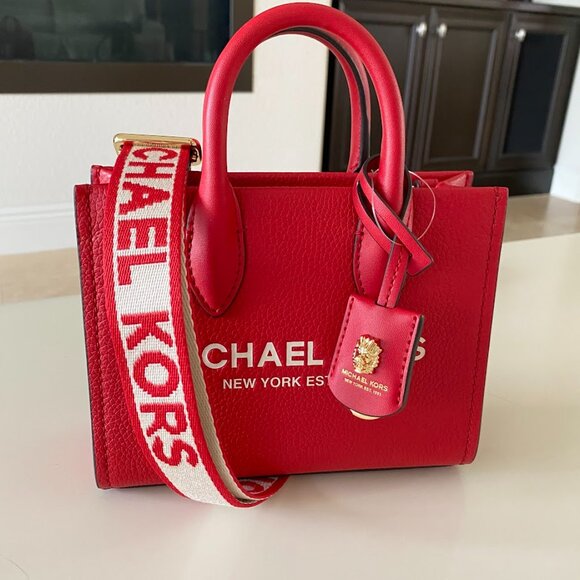 Last 1‼️Michael Kors★MIRELLA XS SHOPPER XBODY RED - Picture 1 of 8